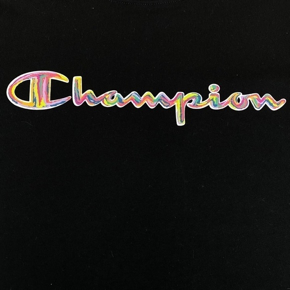 Champion Plus Classic Tee, Brush Stroke Script Logo Black 2X - Picture 5 of 9
